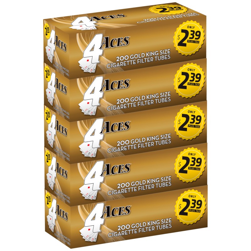 4 ACES GOLD KING SIZE TUBES $2.39/ 5-200