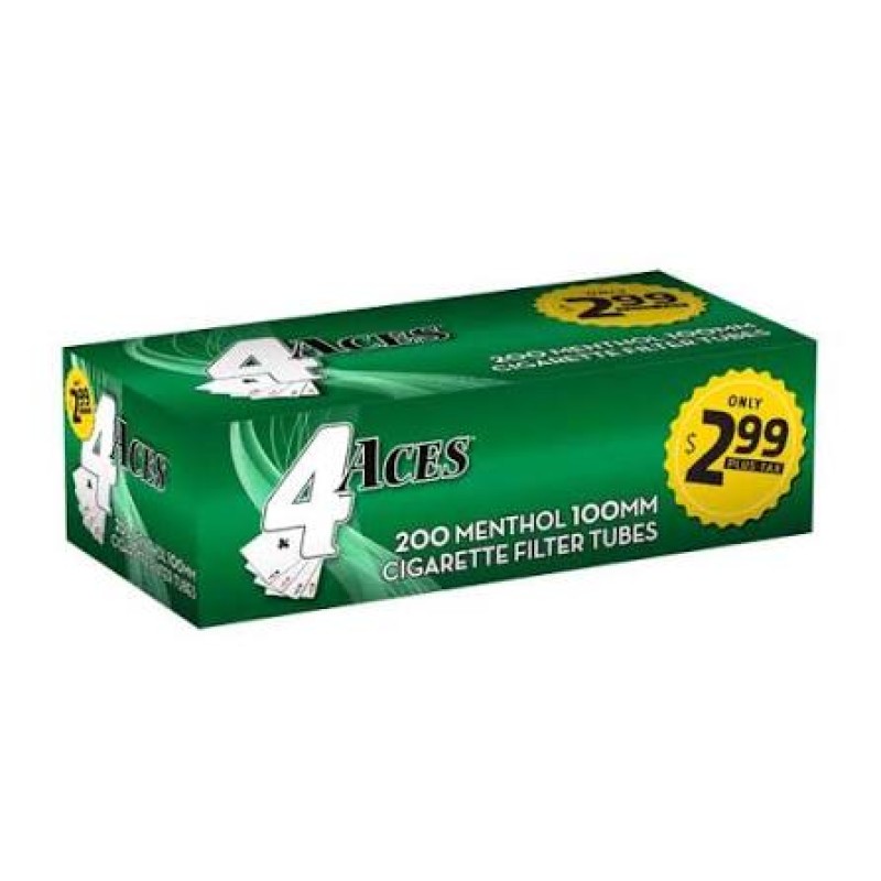4 ACES MENTHOL 100 MM TUBES $2.99 / 5-200