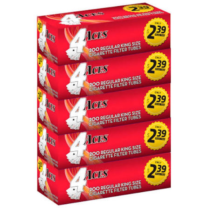 4 ACES REGULAR KING SIZE TUBES $2.39 / 5-200
