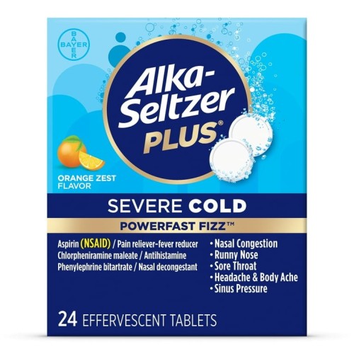 Alka Seltzer Plus - 250mg/ct - 2ct/pk - 25pk/bx (Citrus)