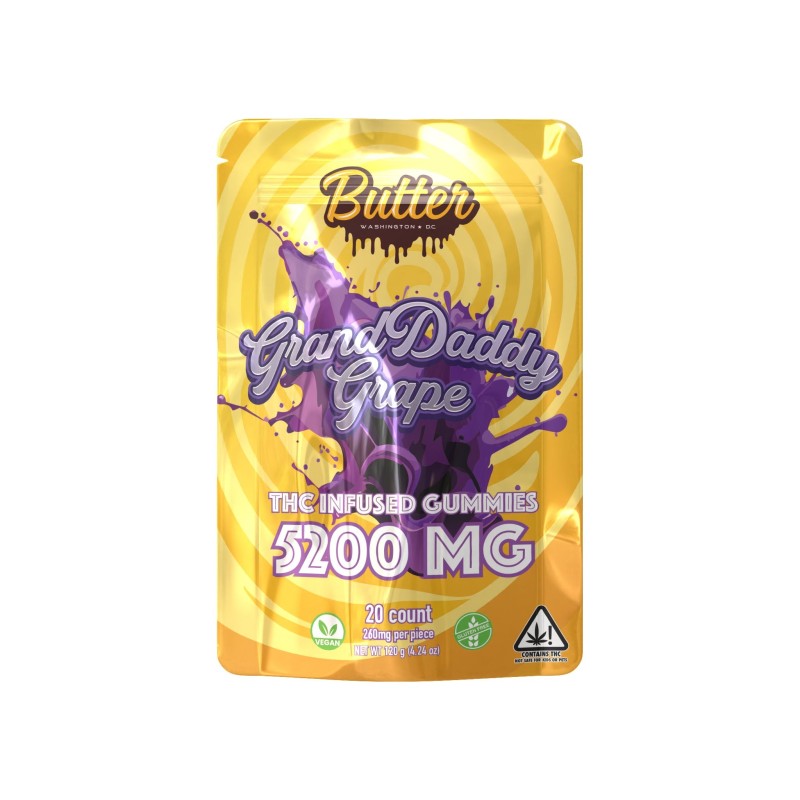 BUTTER 5200MG 25:1 20CT GUMMIES (Grand Daddy Grape)