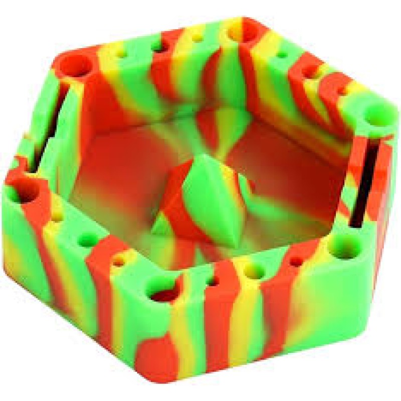 HEXAGON SILICON ASHTRAY