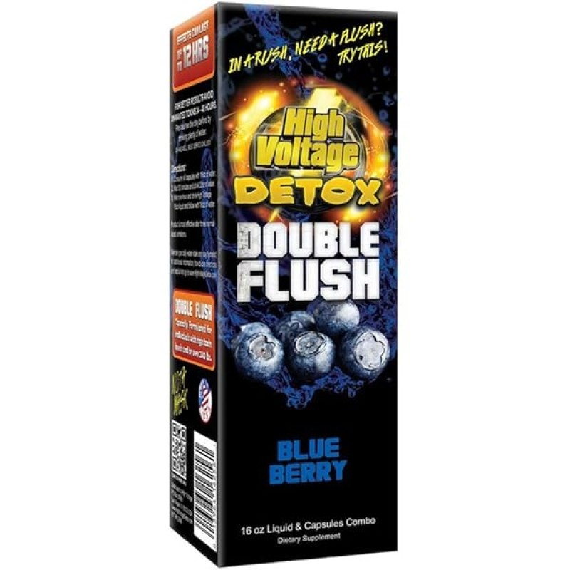 HIGH VOLTAGE DETOX DOUBLE FLUSH 16OZ LIQUID & CAPSULES COMBO (ACAI GRAPE)