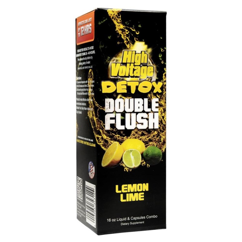 HIGH VOLTAGE DETOX DOUBLE FLUSH 16OZ LIQUID & CAPSULES COMBO (LEMON LIME)