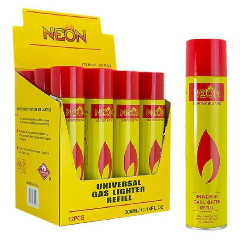 NEON BUTANE YELLOW BOX 300ML 12CT